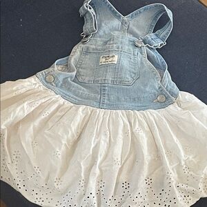 OshKosh B'gosh Blue Denim and White Eyelet Dress
